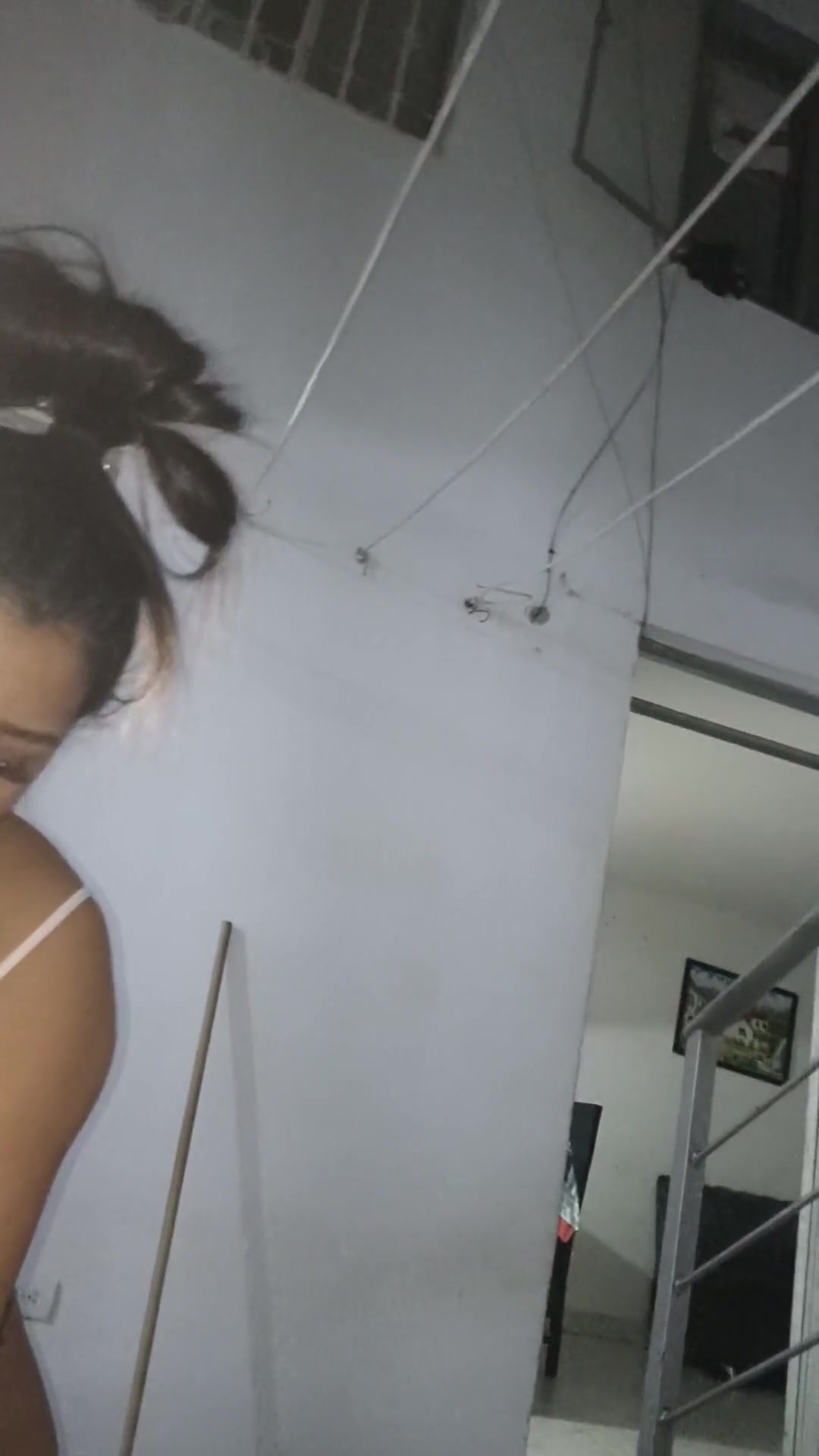 18 year old brunette big saggy tits from New York United States fucking her steps big dick