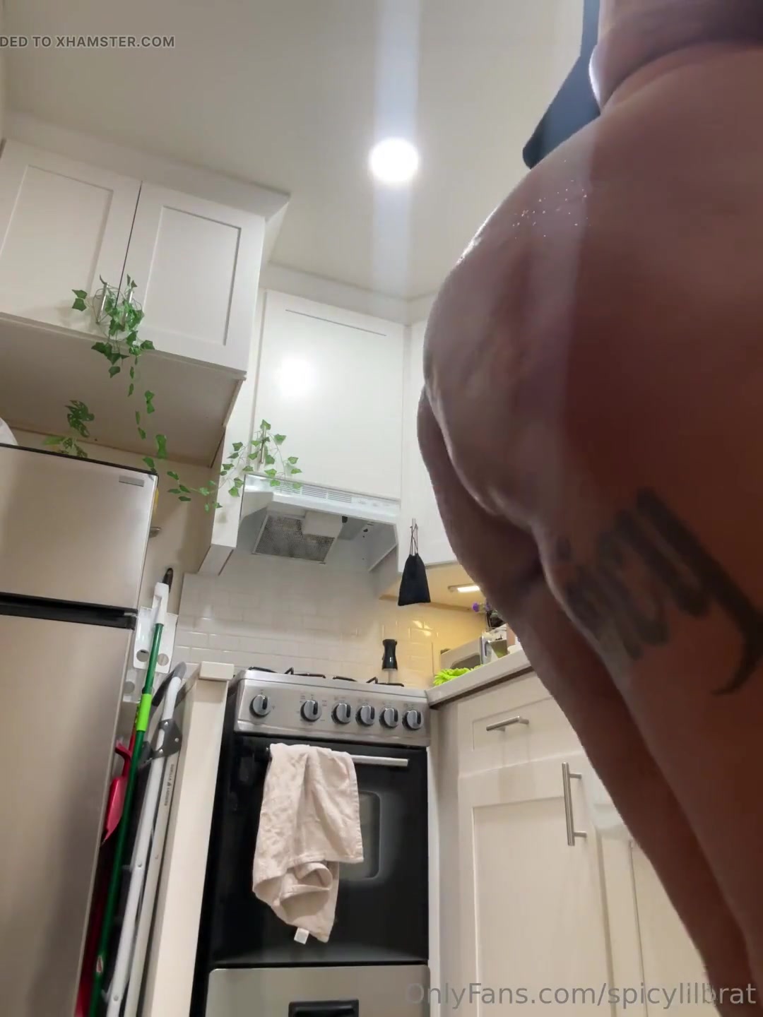 Slutty Black Chick Dancing Naked While Eating Farmer Boys