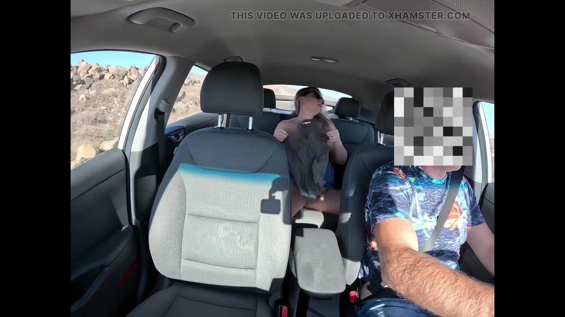 Girl No Panties Masturbating in the Taxi