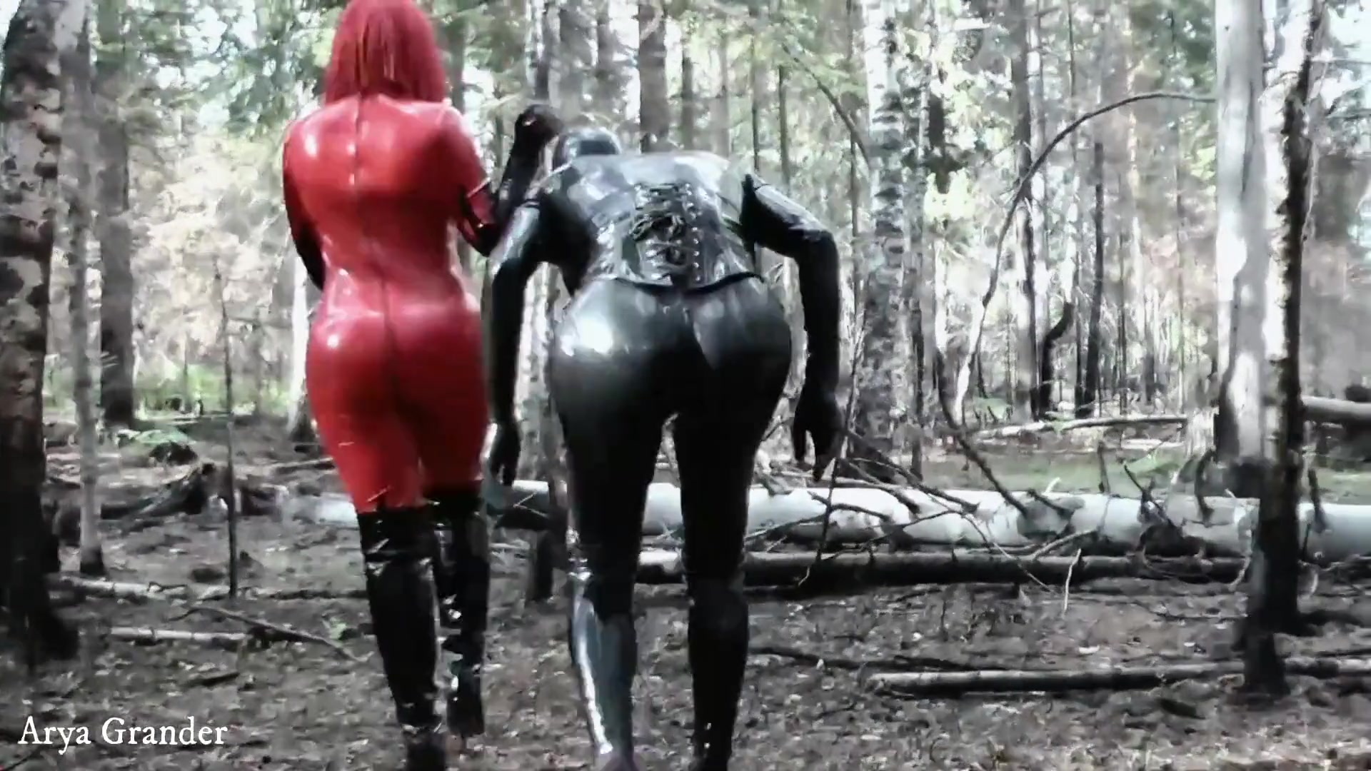 Latex Fetish Play with Rubber Doll