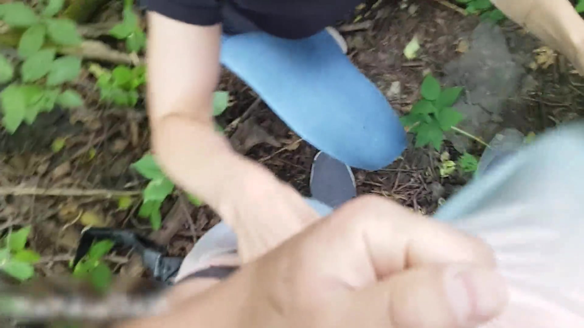 Public blowjob and cum in mouth