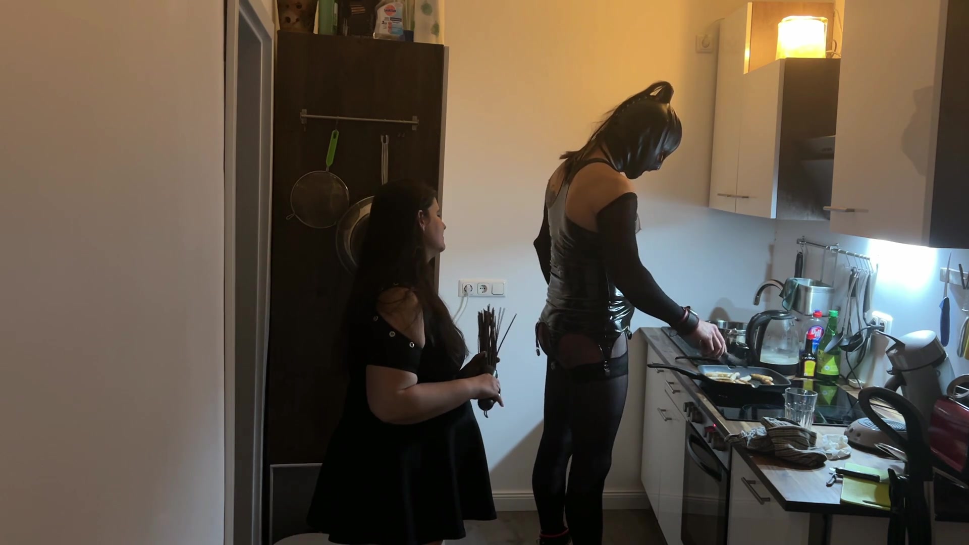 Fetish Lofts Cooking Session with TV Slave Part 3-4.