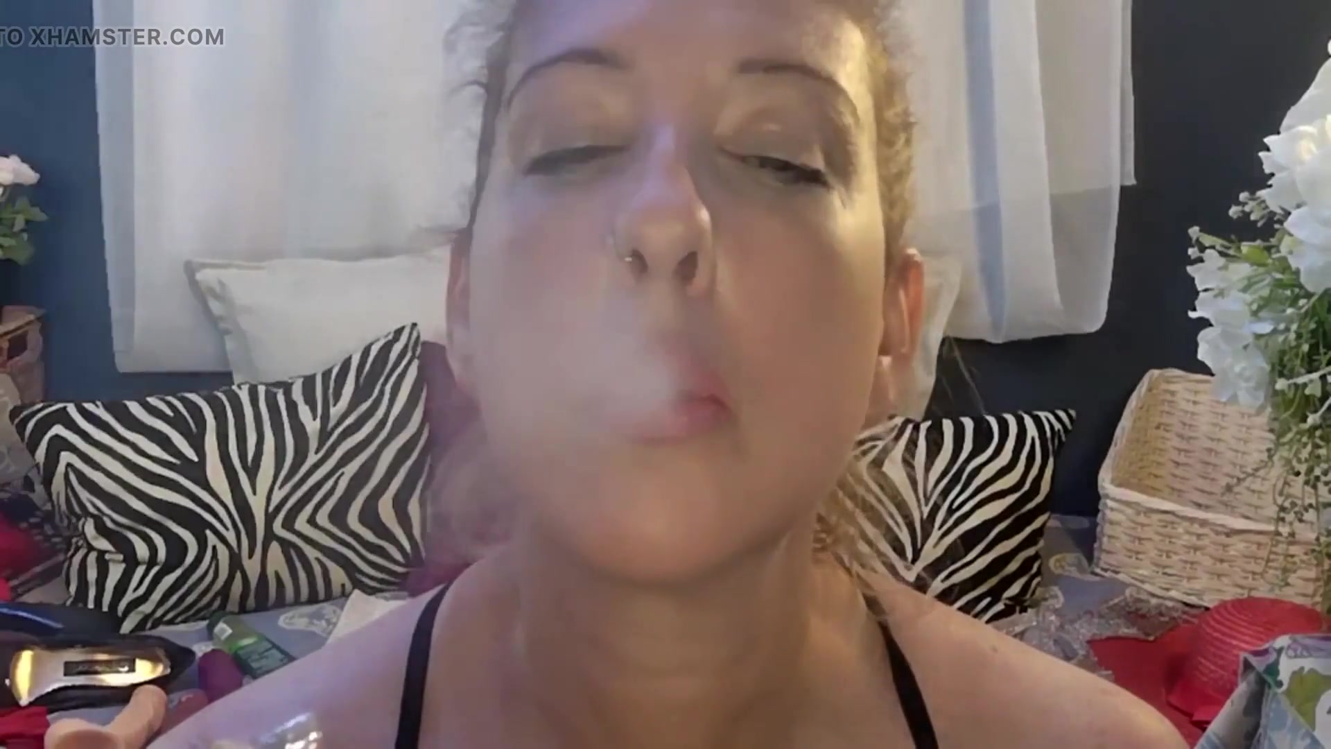 Maggie Moon Smoking a Cigarette