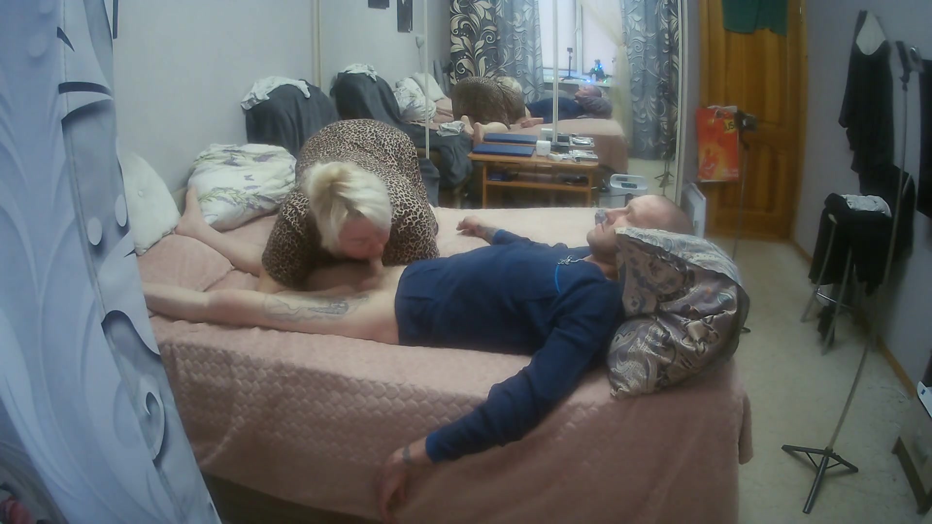 My stepmom interrupted my hand job, gave me a deep blowjob and swallowed my cum