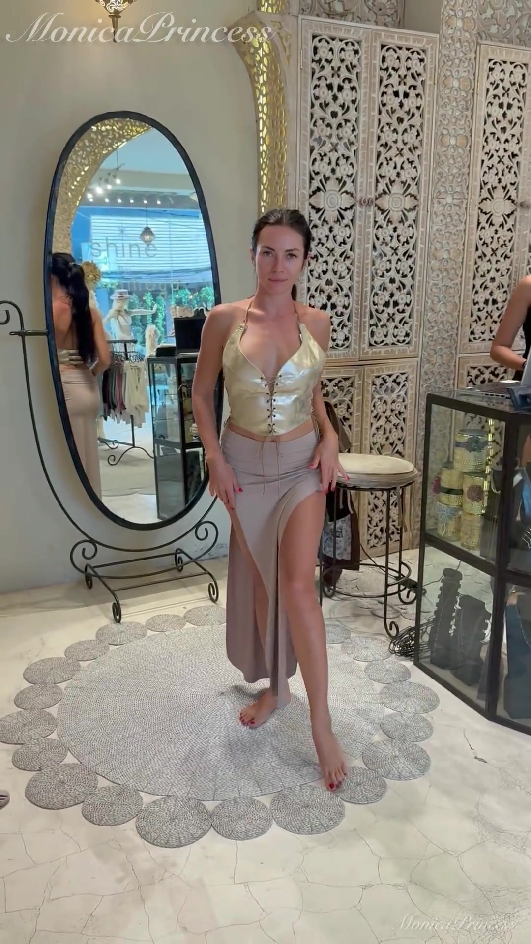 Sexy Balinese Outfits Try on in Boutique