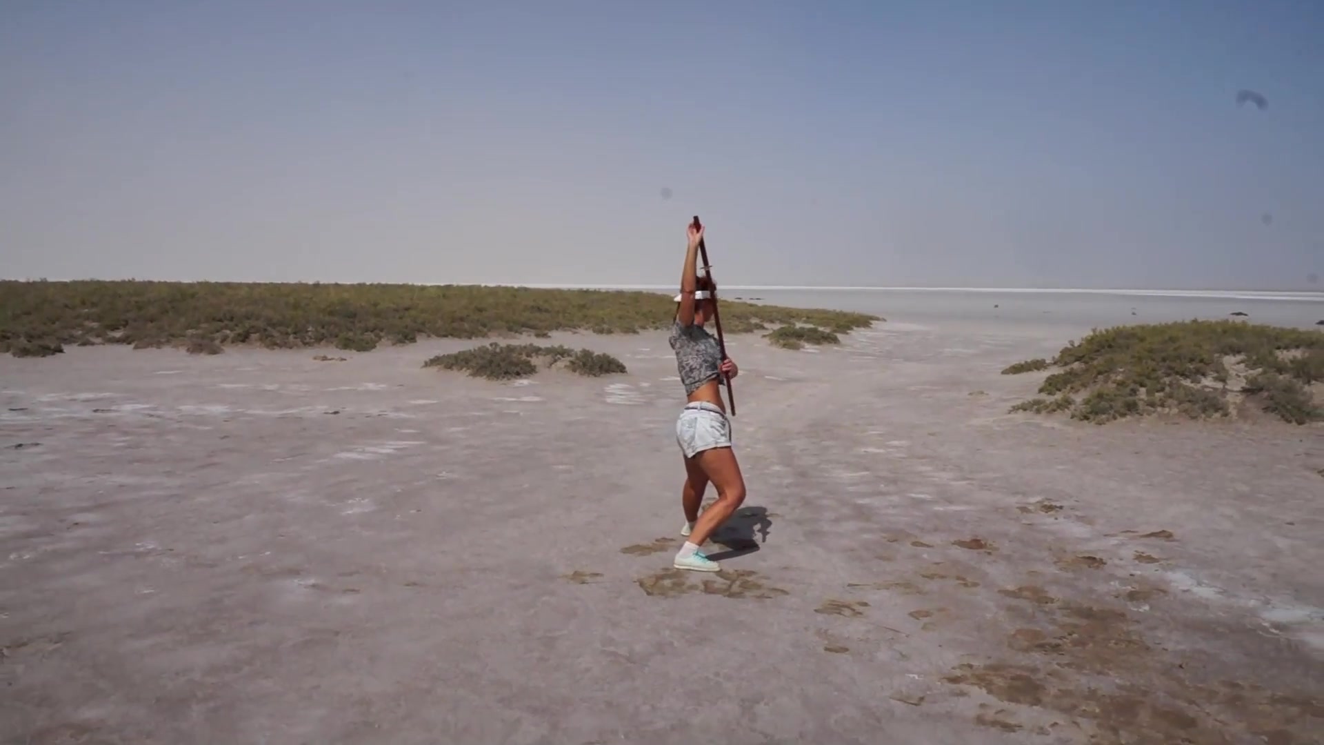 Katana on the Elton salt lake