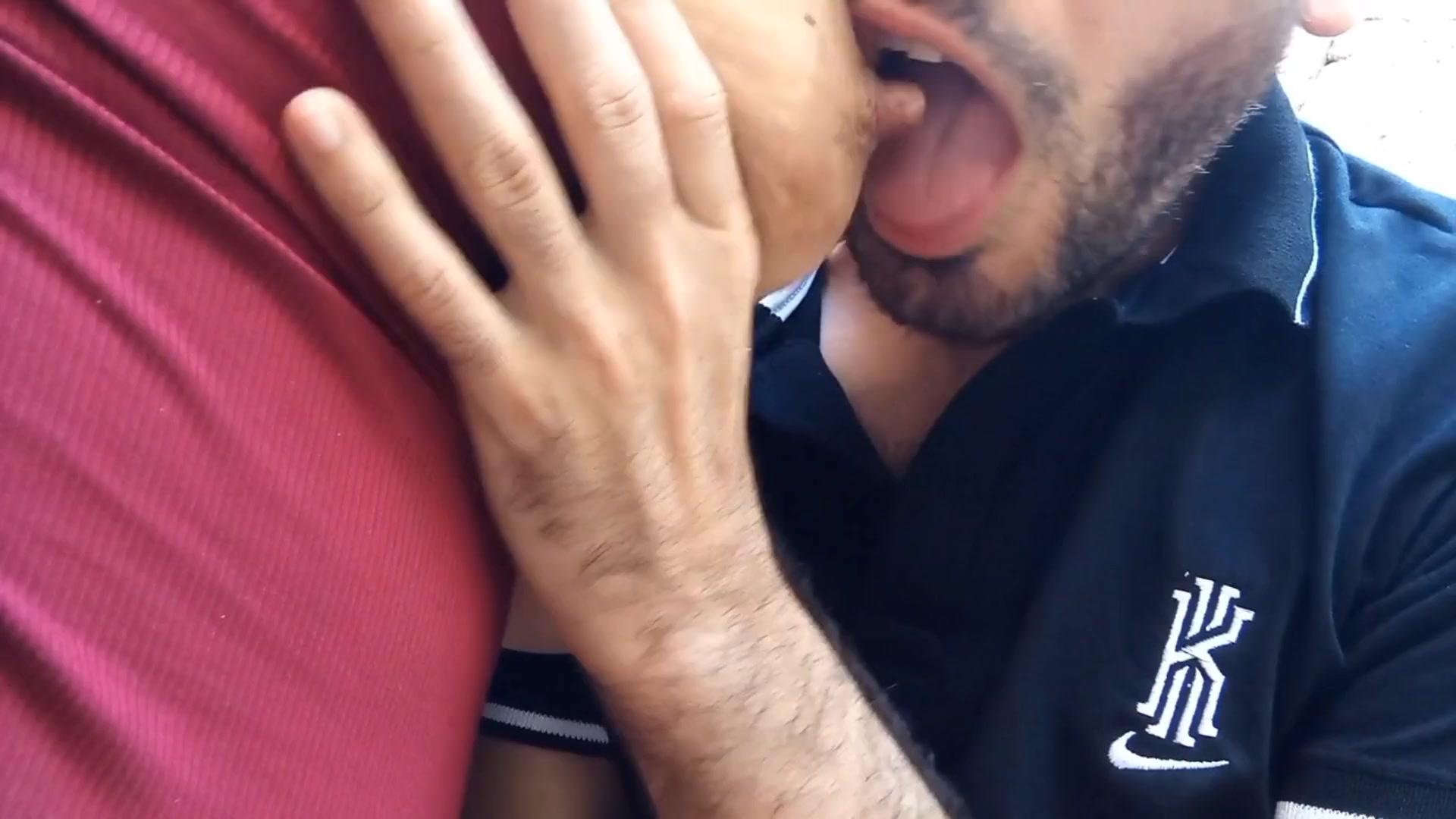 This Arab boy sucks and bites my huge nipples hard that's why I love breastfeeding him with my big natural tits