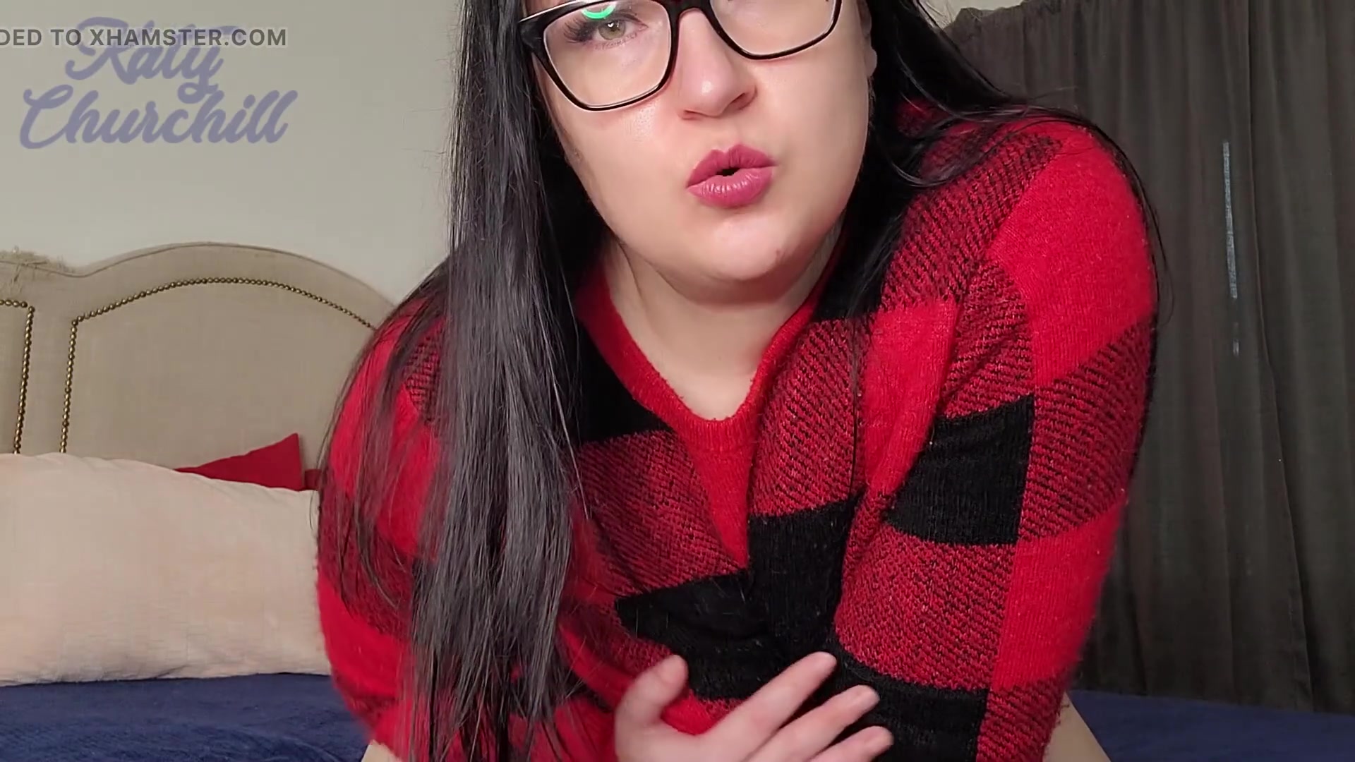 Red Fuzzy Sweater Tease and JOI