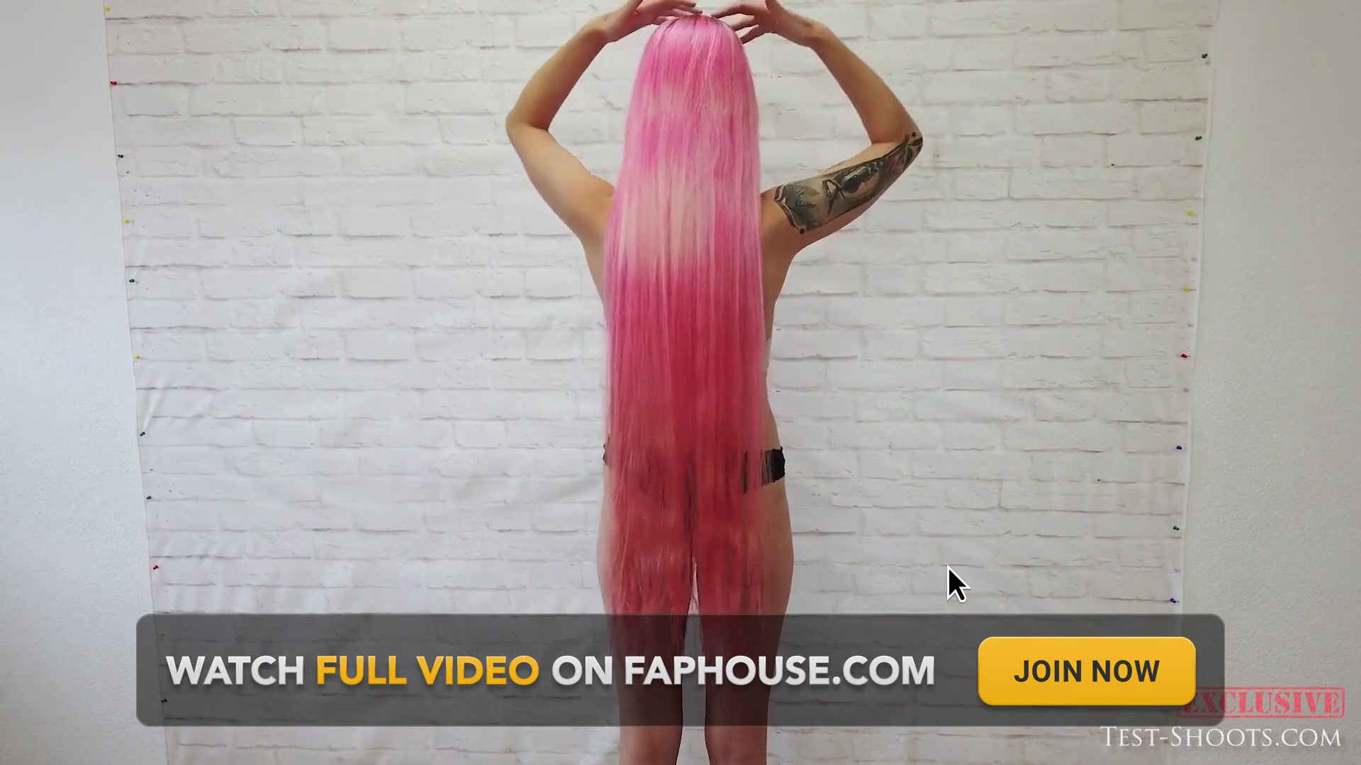 Nude Video Casting with Long Pink Haired Girl Adele