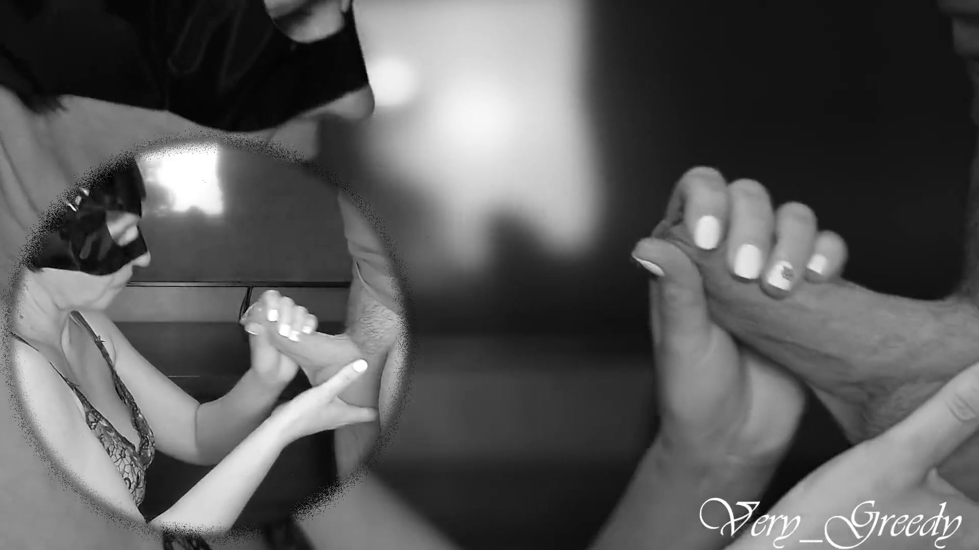 MILF Catwoman Sucks a Big Cock and Swallows the Cum Then Licks It From Her Hands in Double View