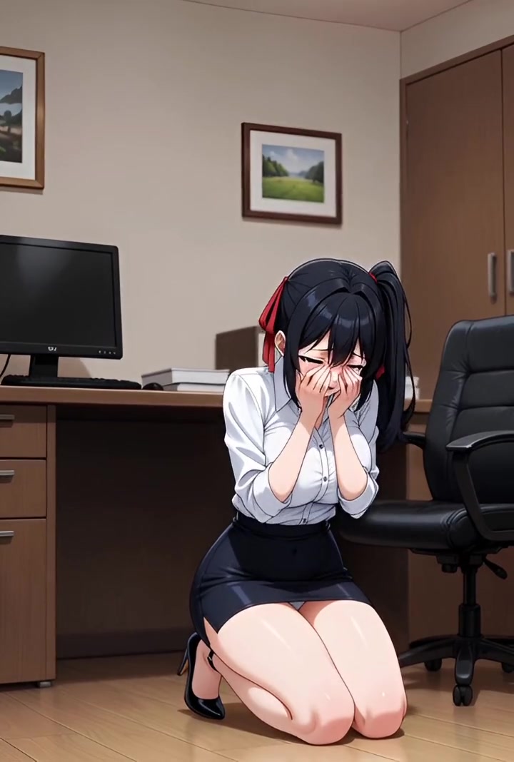 Hentai 2026, secretary firmly attached to the office by the director