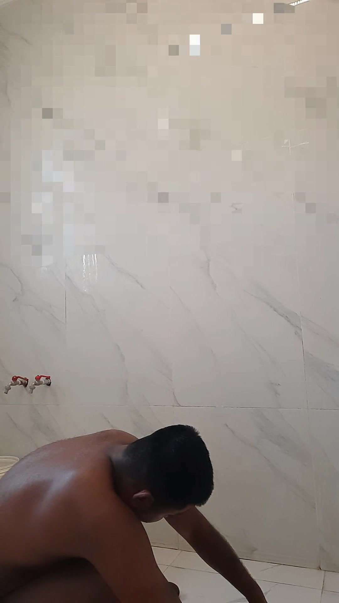 Gay shower and cut hair