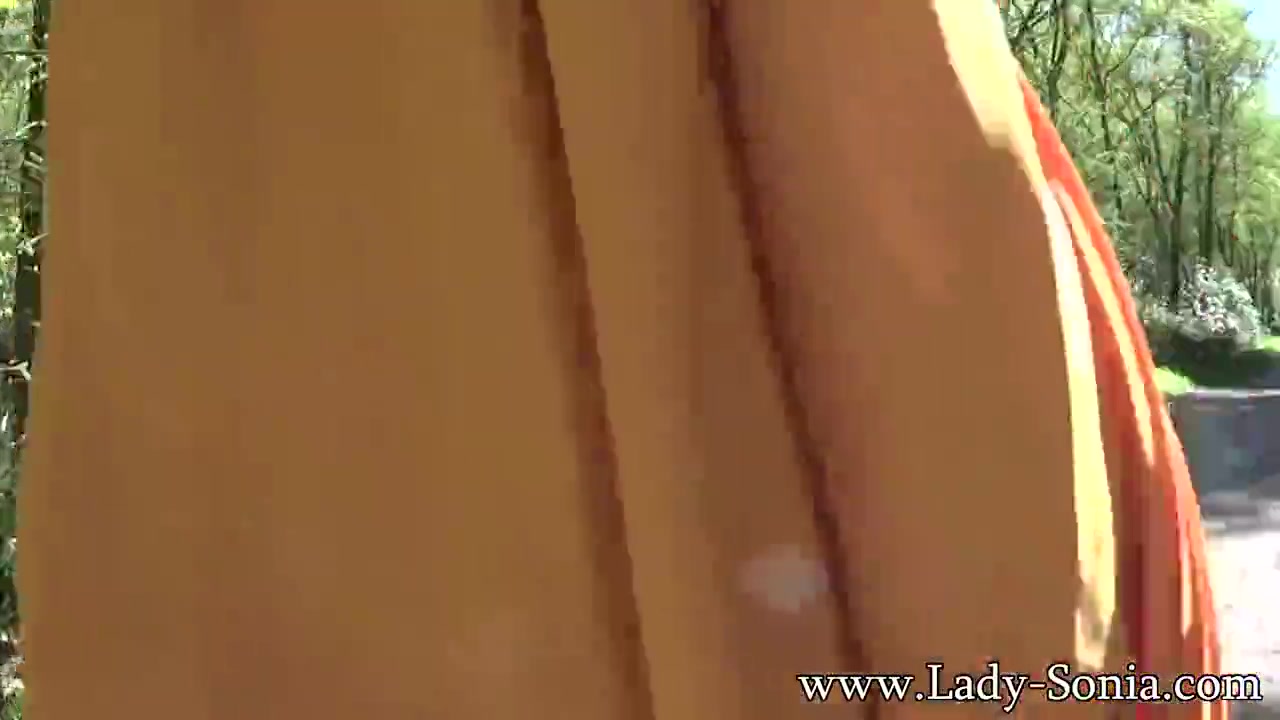 Lady Sonia Stripping in the Woods