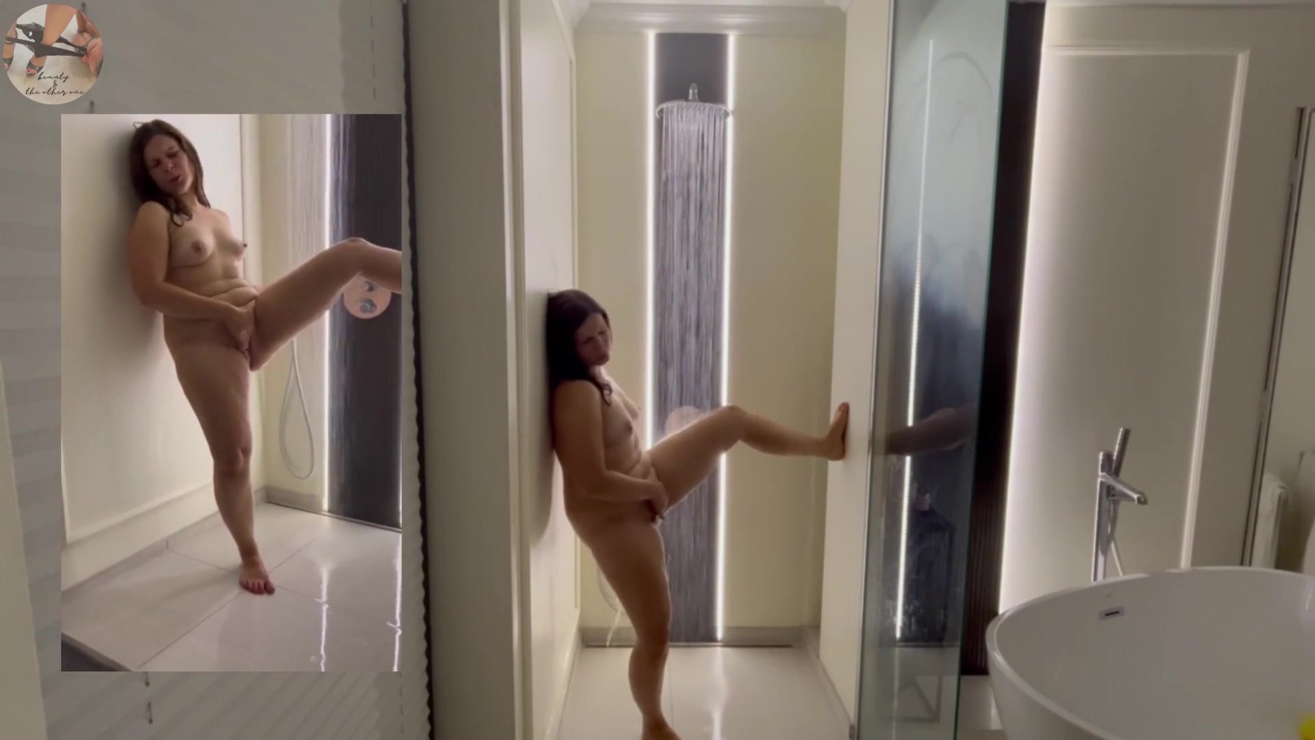 Lexi's taking a shower and masturbates