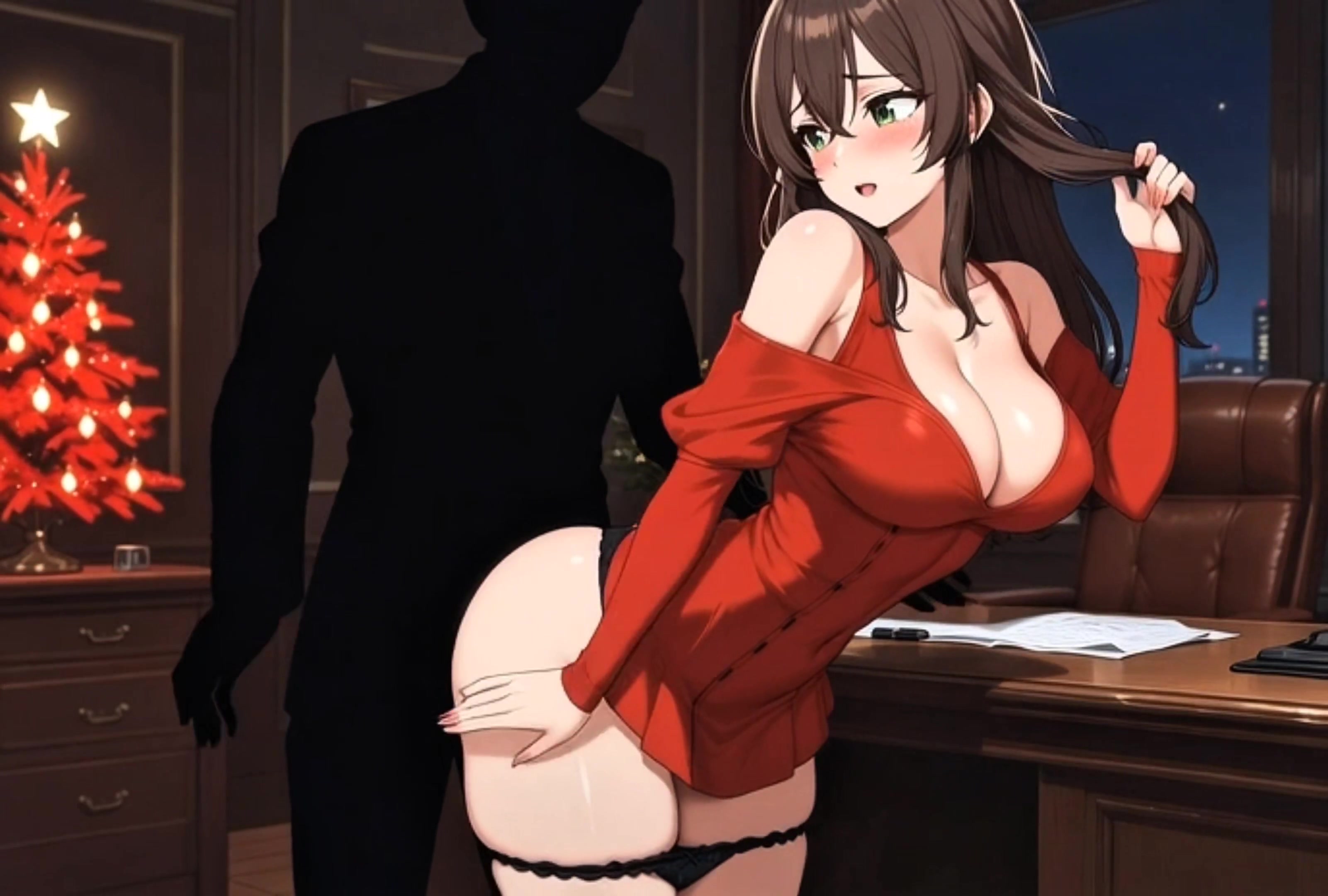 Boss Tied & Spanked Me on Christmas Eve While Hubby Slept – Hotwife's Naughty Office Confession