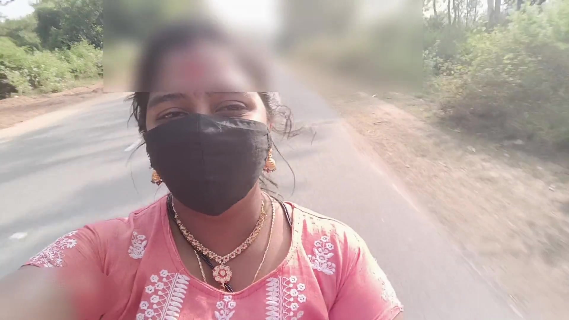 Bike riding in public place showing boobs