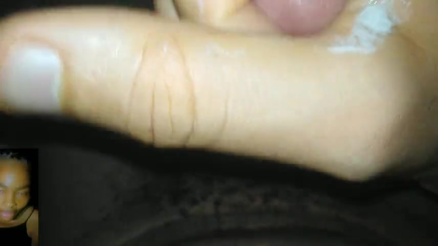 Sexy big dick masturbating on a video call