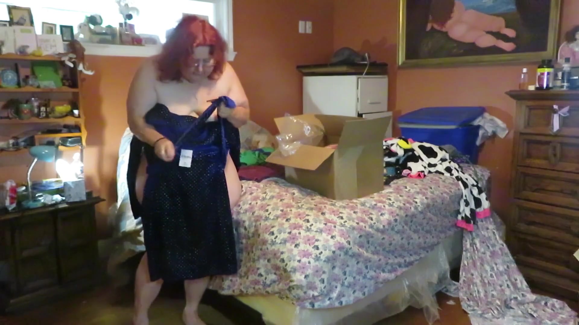 Trying on new dresses that came in mail to make videos with for you! Part 1