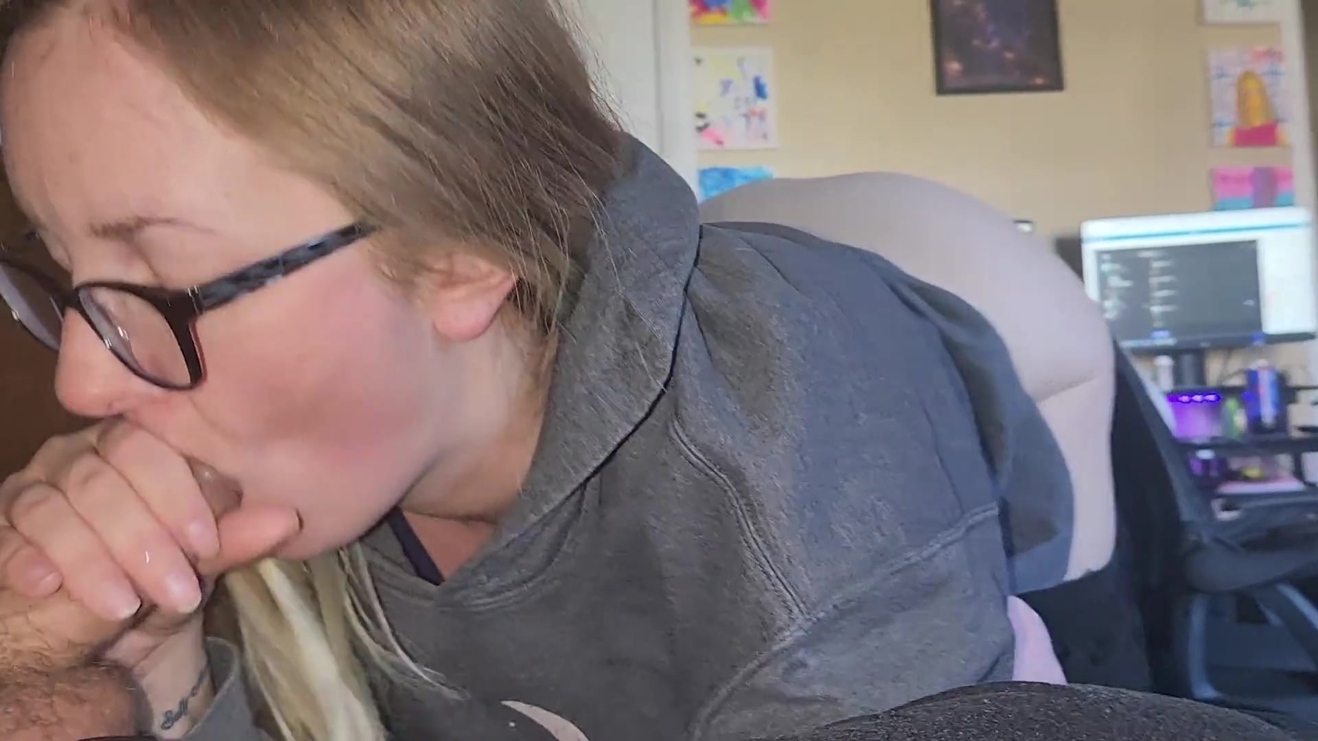 Home Office Temptations: A Blowjob Distraction