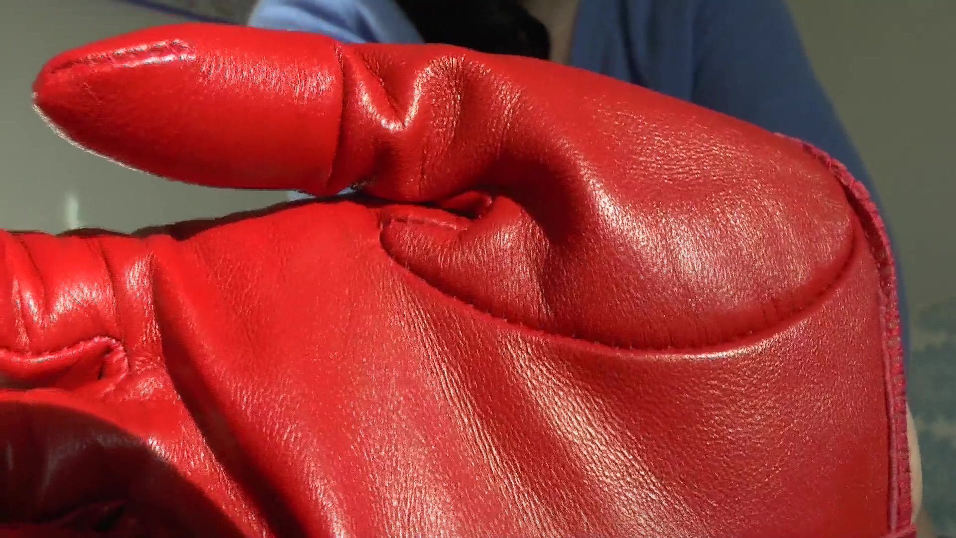Today Is Your Cum Day! Sniffing Red Leather Gloves, Lady Victoria Valente