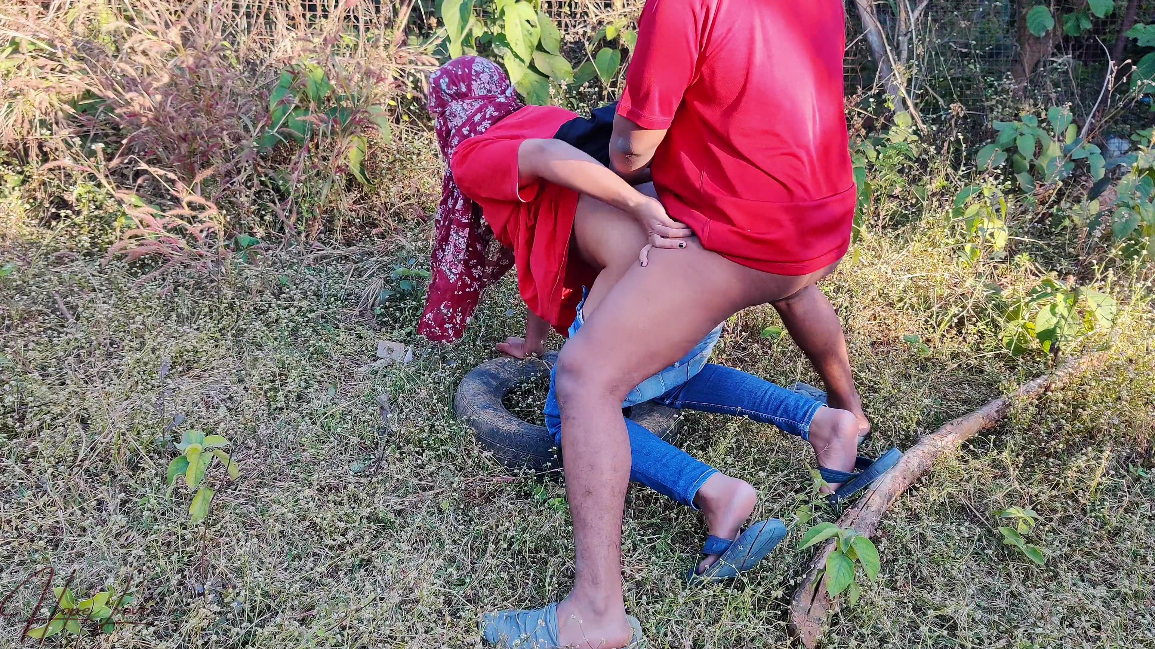 Big Ass Student Fucked in the Forest in Standing Doggystyle.