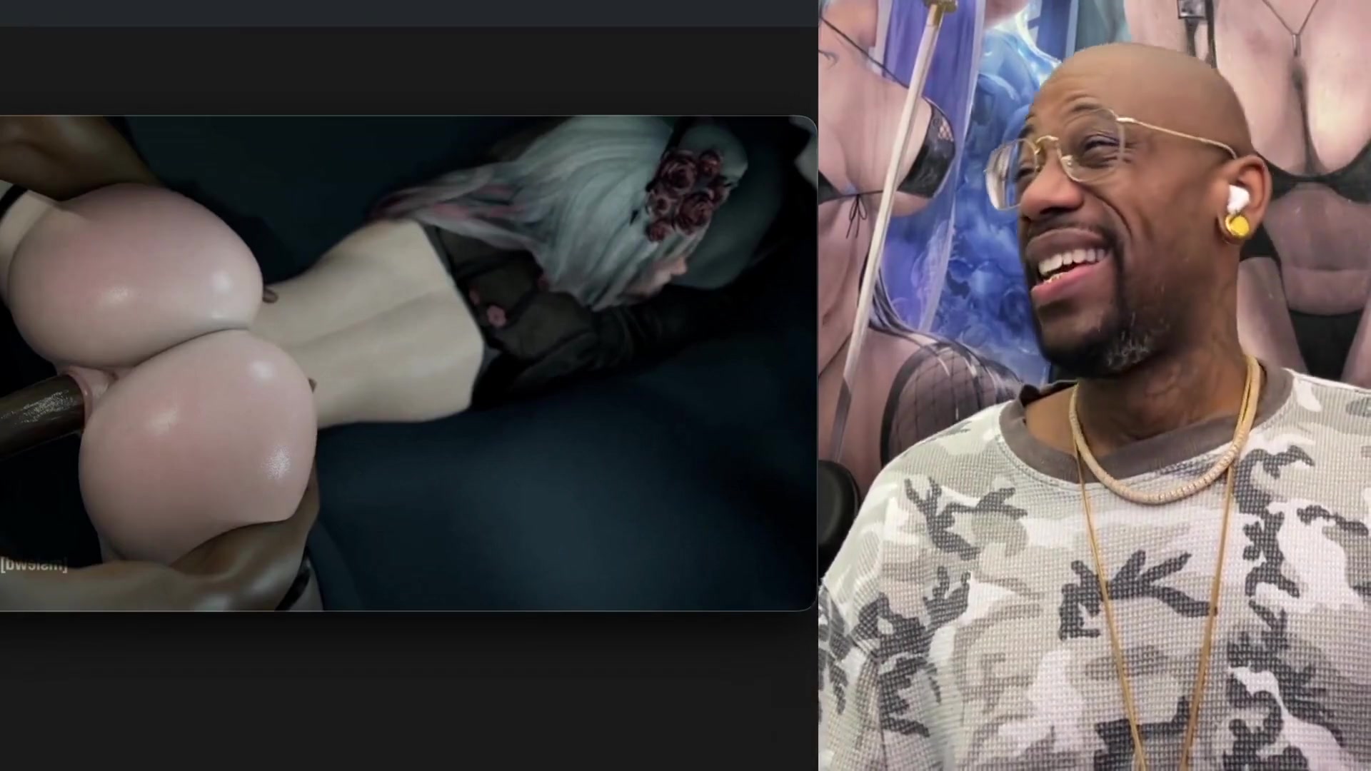 Panam Deepthroating the Fuck Out of a Hard BBC Dildo with Her Ass Exposed, Huge Ass Slut Fucked by a BBC