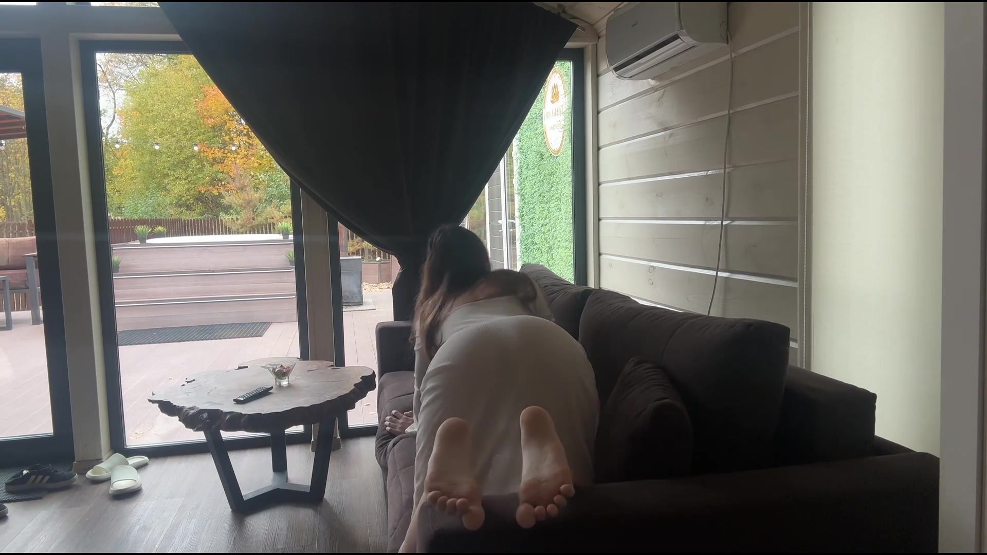 skinny women yoga time transparent dress