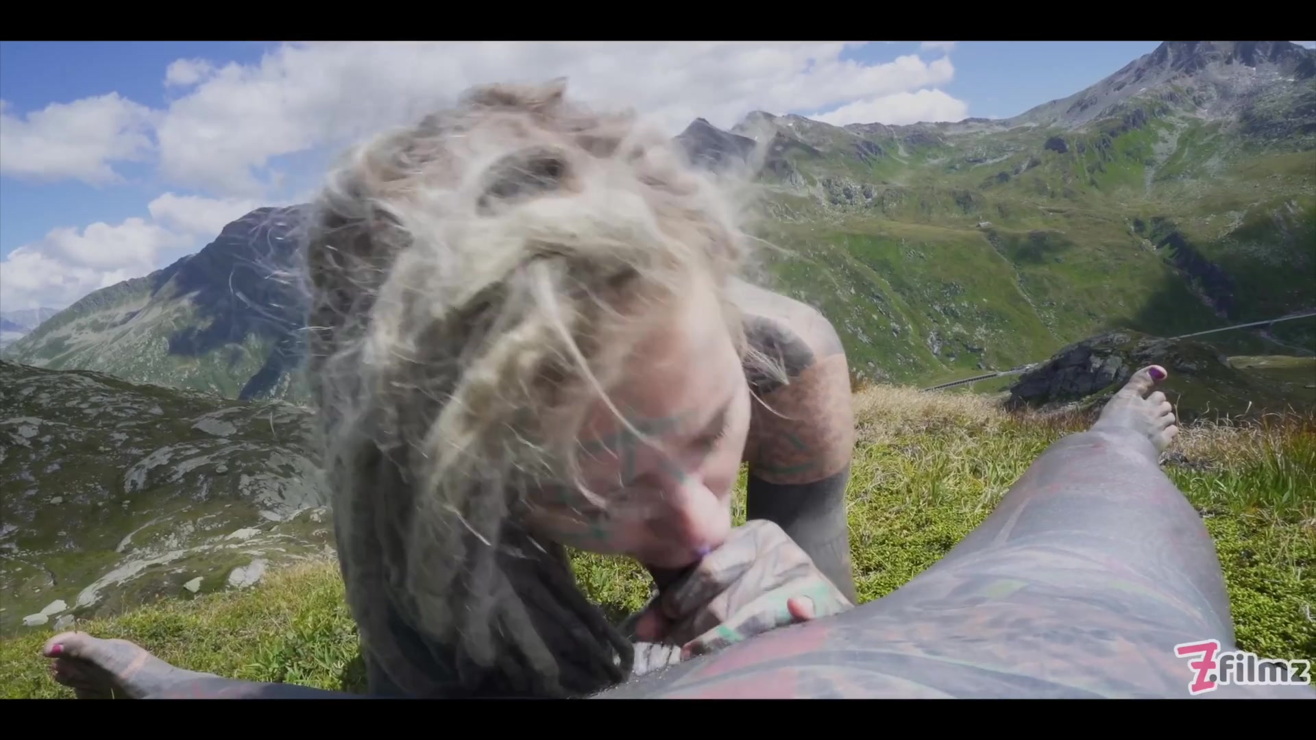 Tattooed couple OUTDOOR ANAL POV fuck