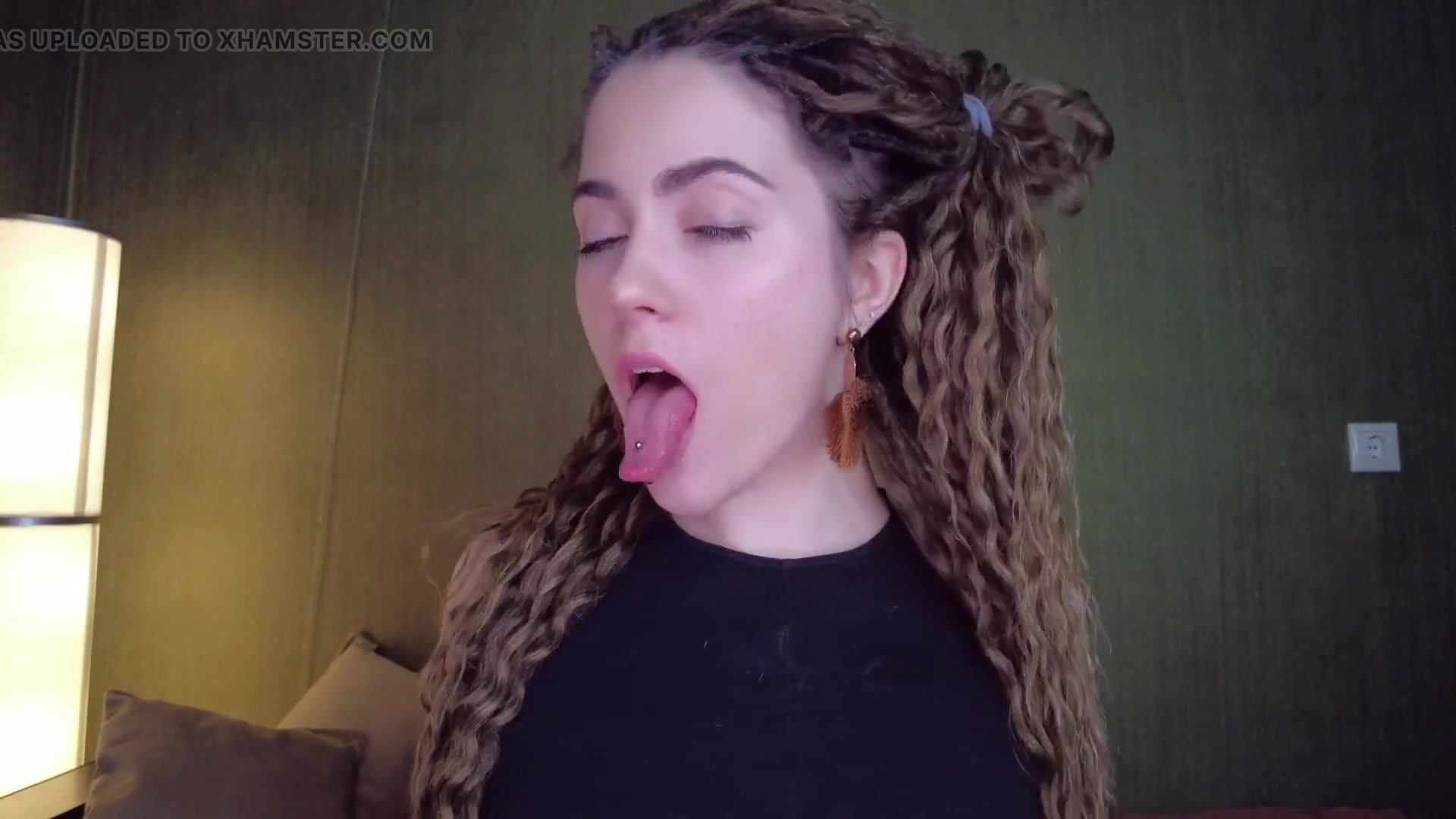 Pierced tongue fetish