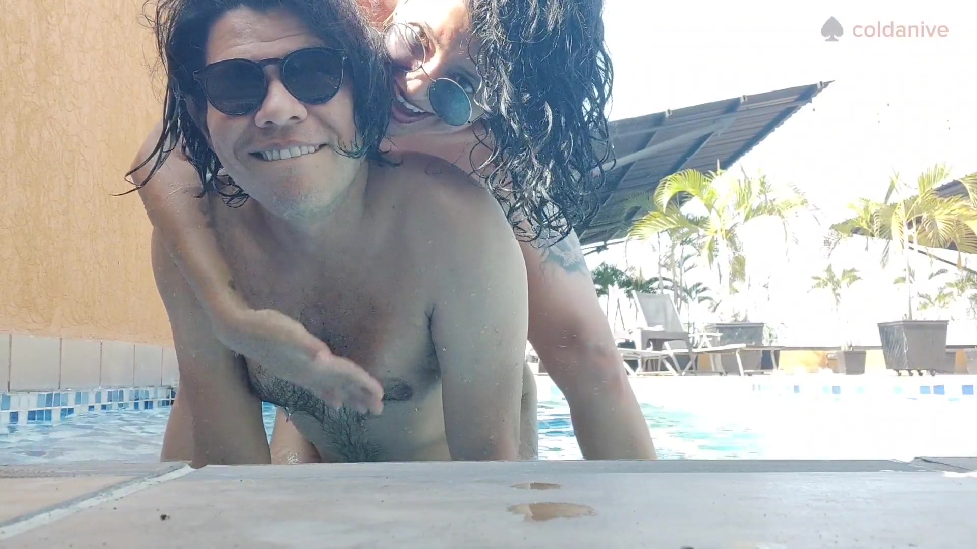 I Fuck My Husband in the Ass with a Strap-on in the Pool on the Terrace Version 2