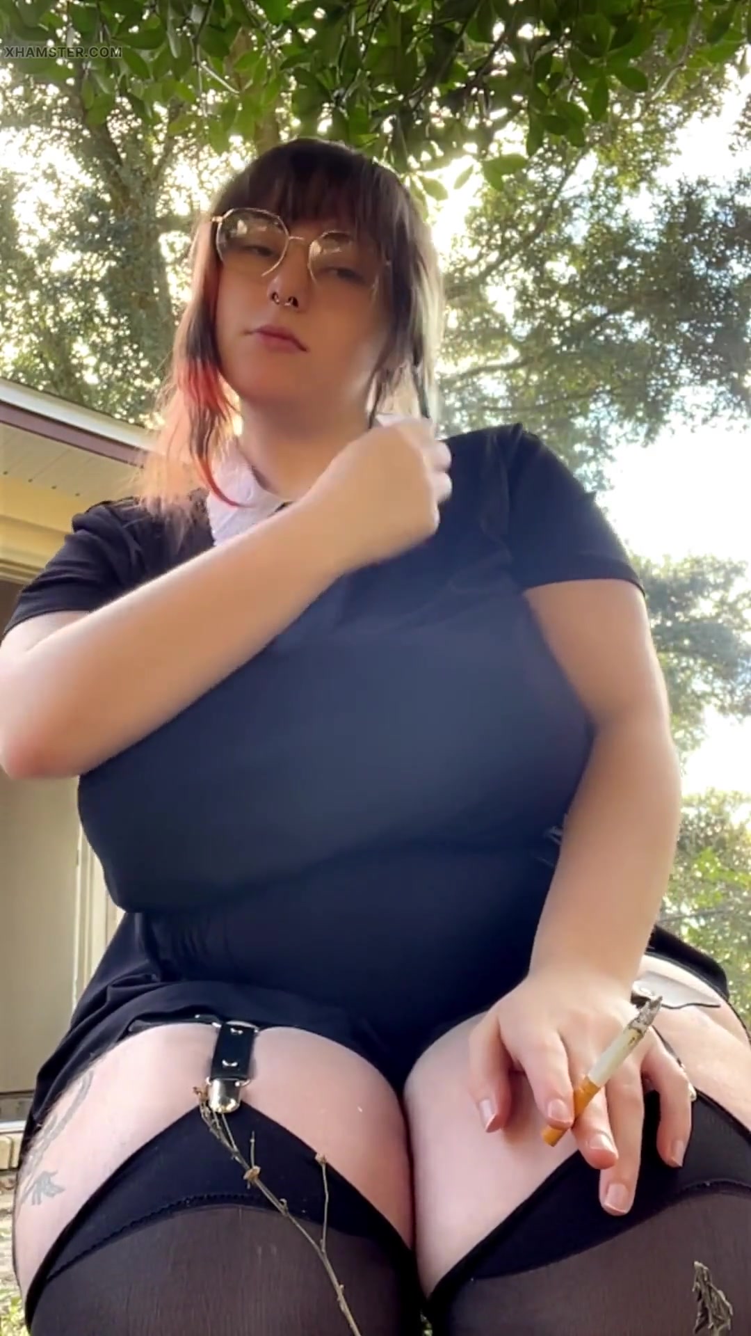 Alt MILF Nextdoor Smokes a Cig Outback!