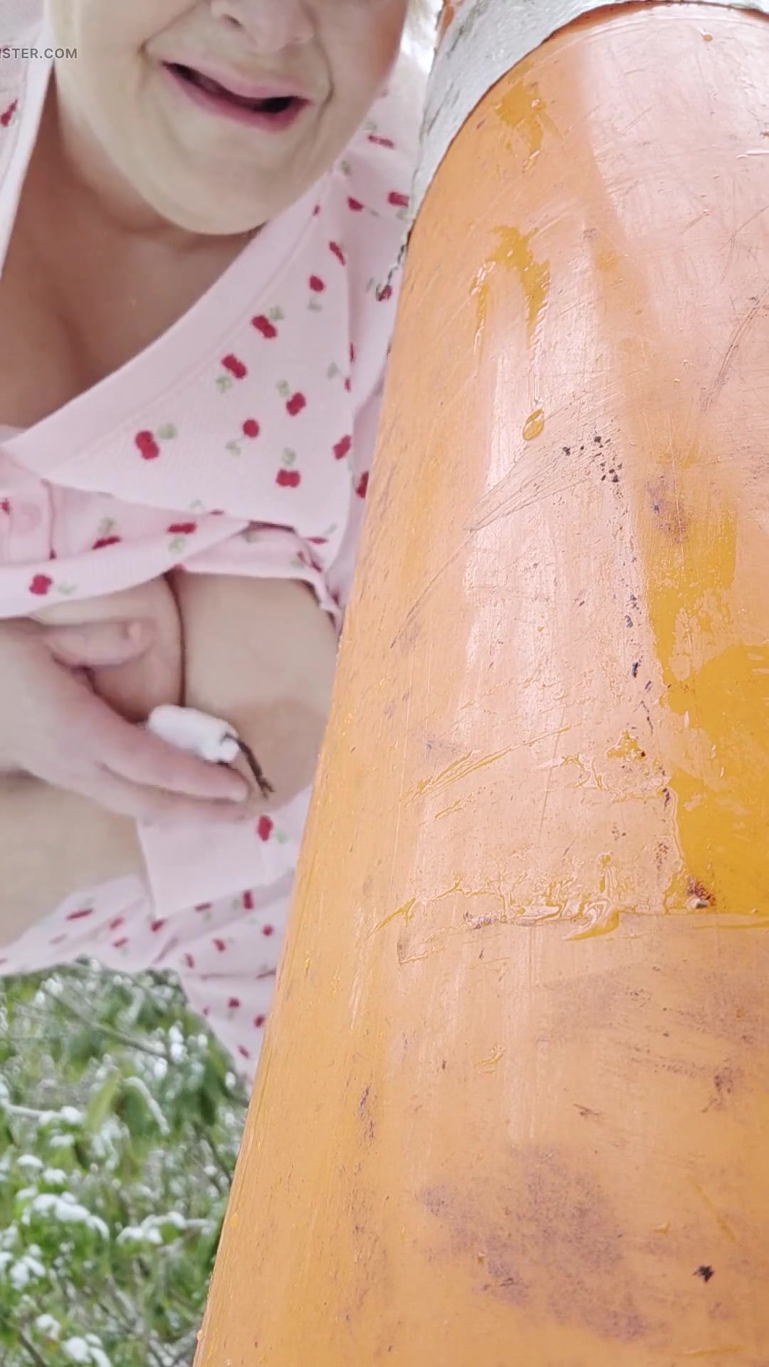 In the Snow She Dont Care in the Woods Naked No Underwear