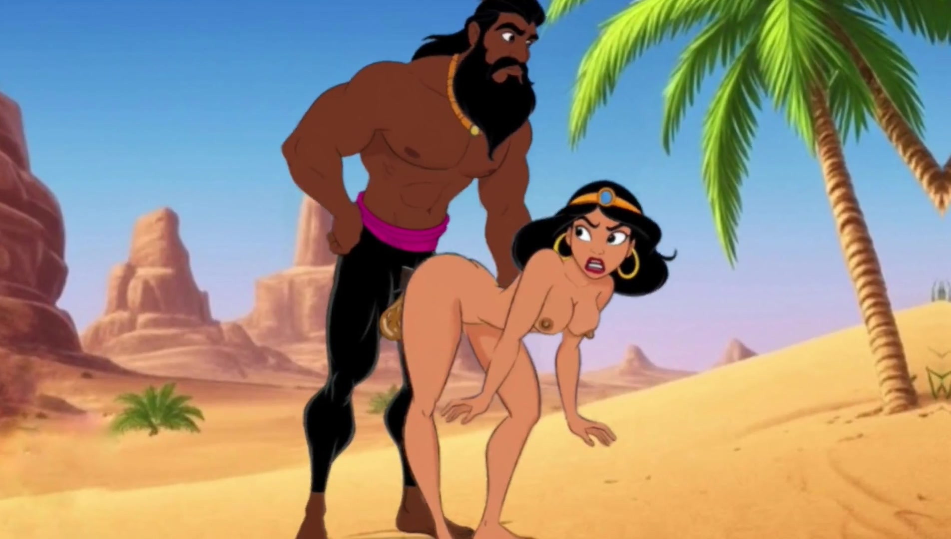 Princess Jasmine enjoys sexual pleasure. She picked up the magic lamp and began rubbing it with her pussy